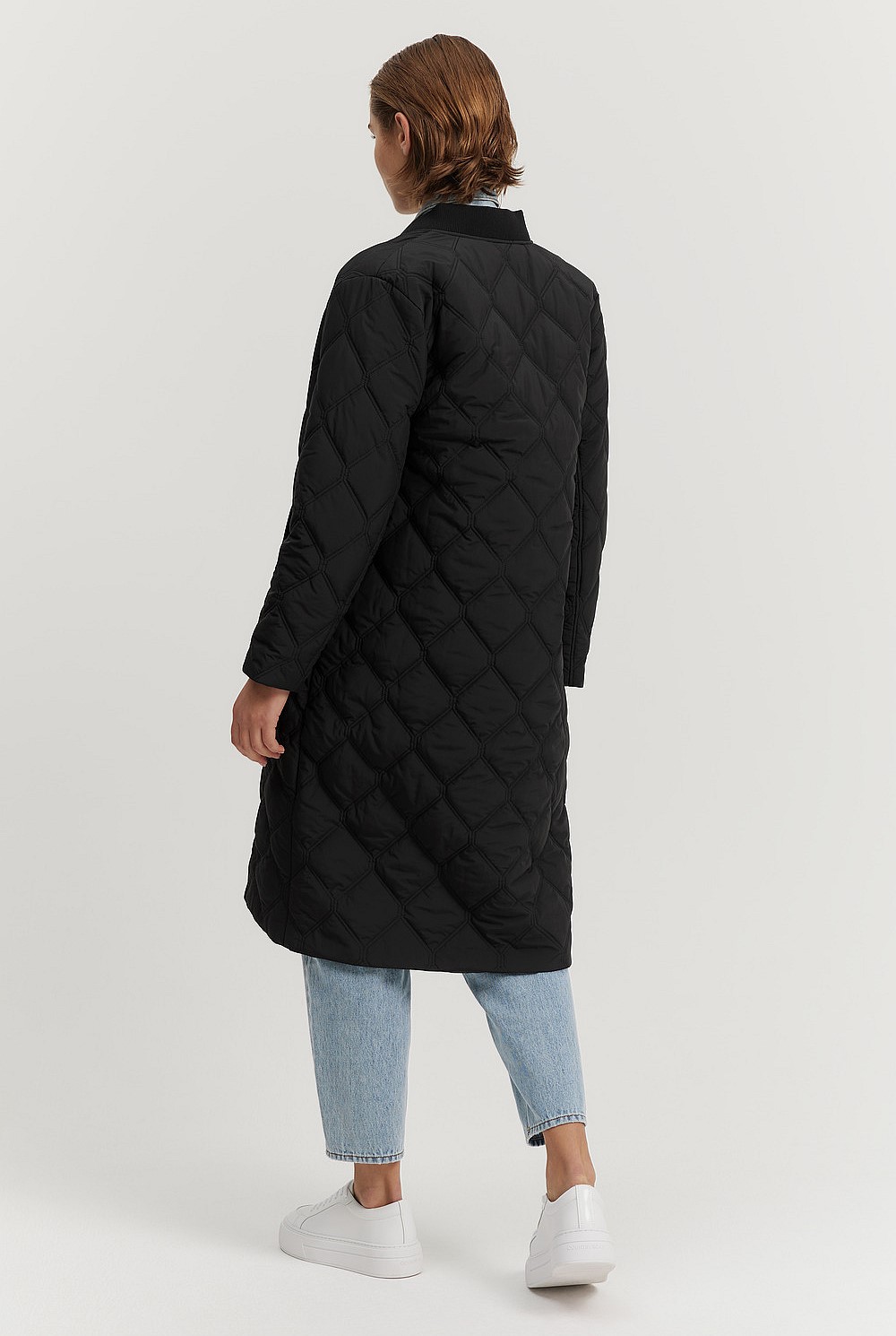 Recycled Polyester Longline Puffer Jacket