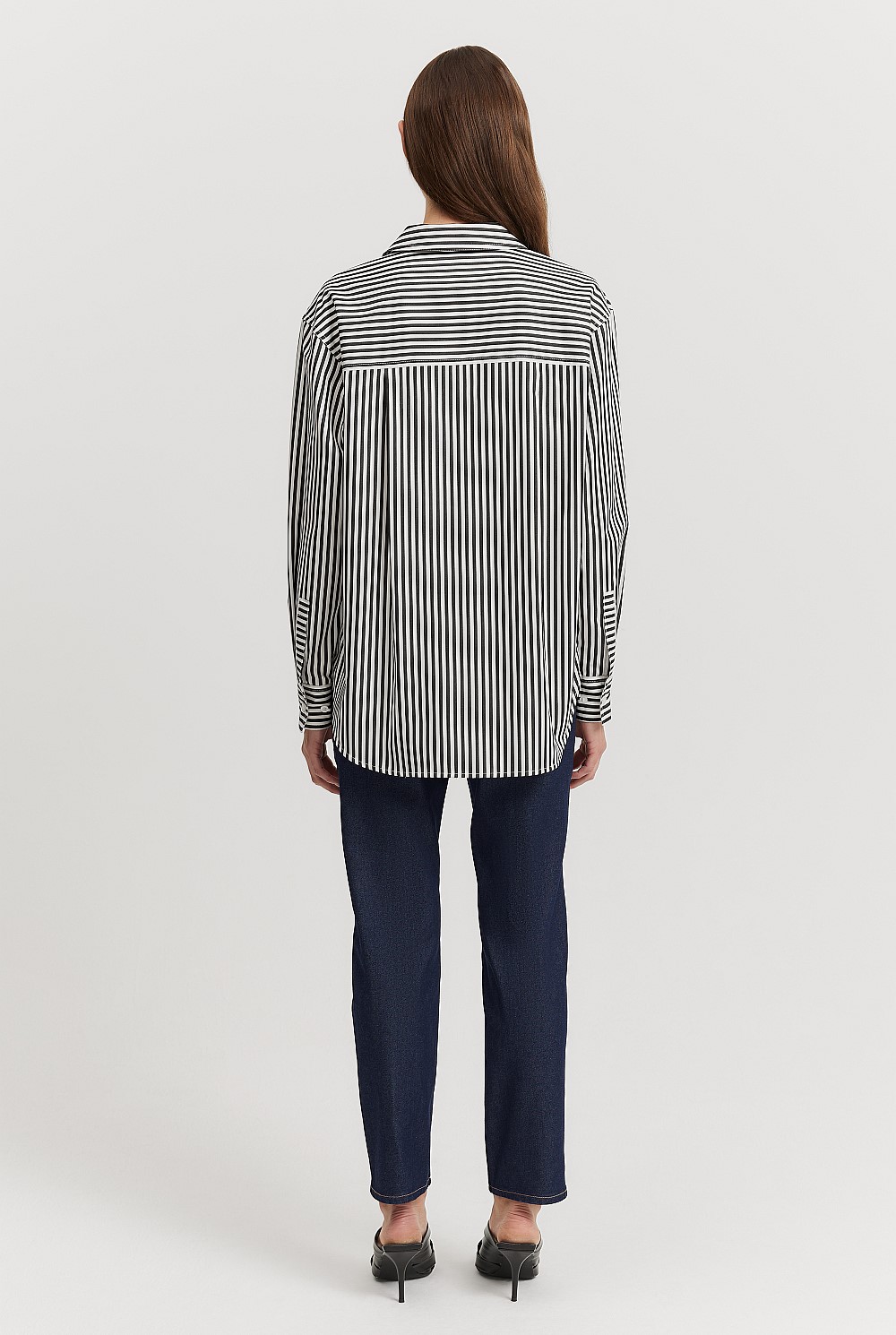 Cotton Stripe Relaxed Oxford Shirt
