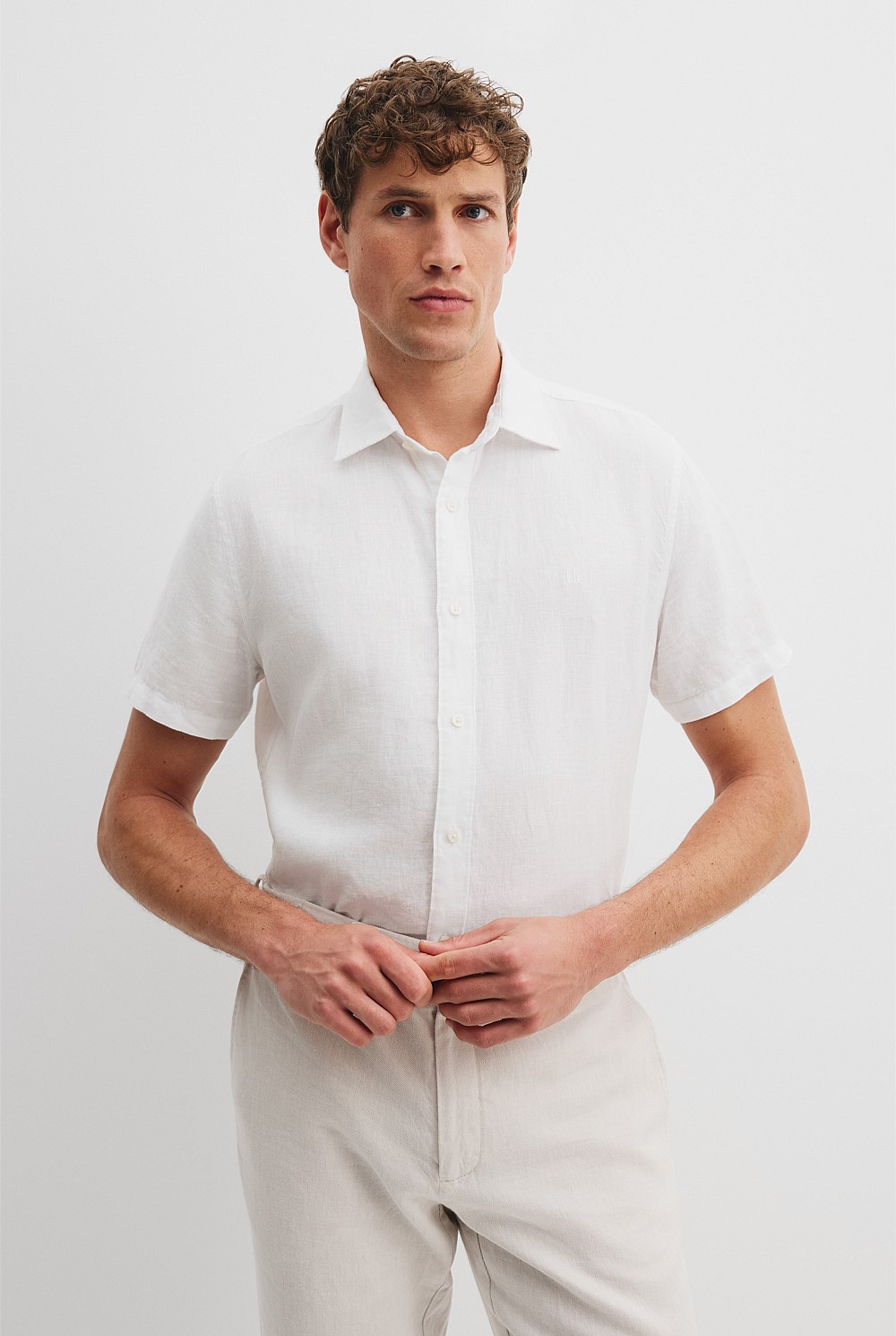 Regular Fit Organically Grown Linen Short Sleeve Shirt