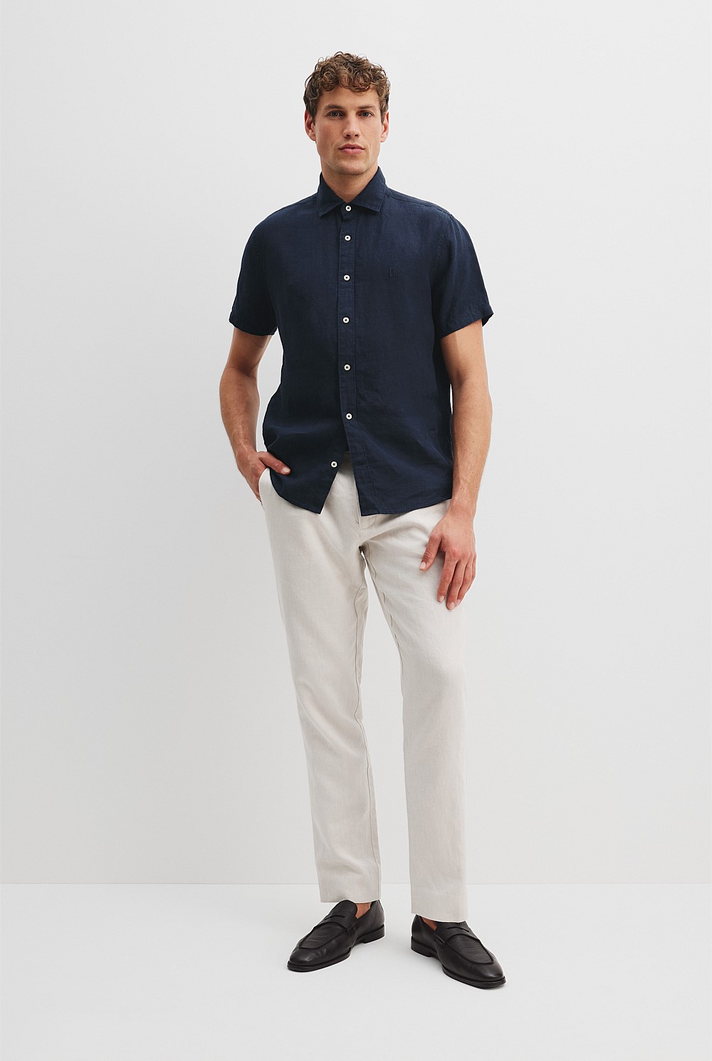 Regular Fit Organically Grown Linen Short Sleeve Shirt