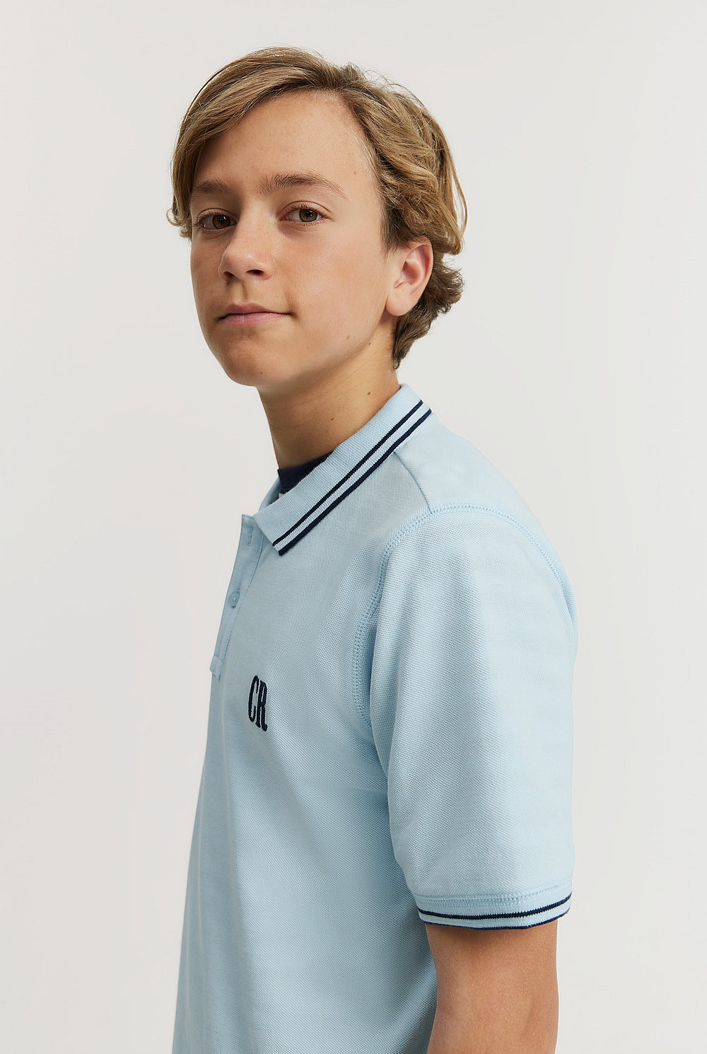 Teen Recycled Cotton Blend Logo Polo Shirt