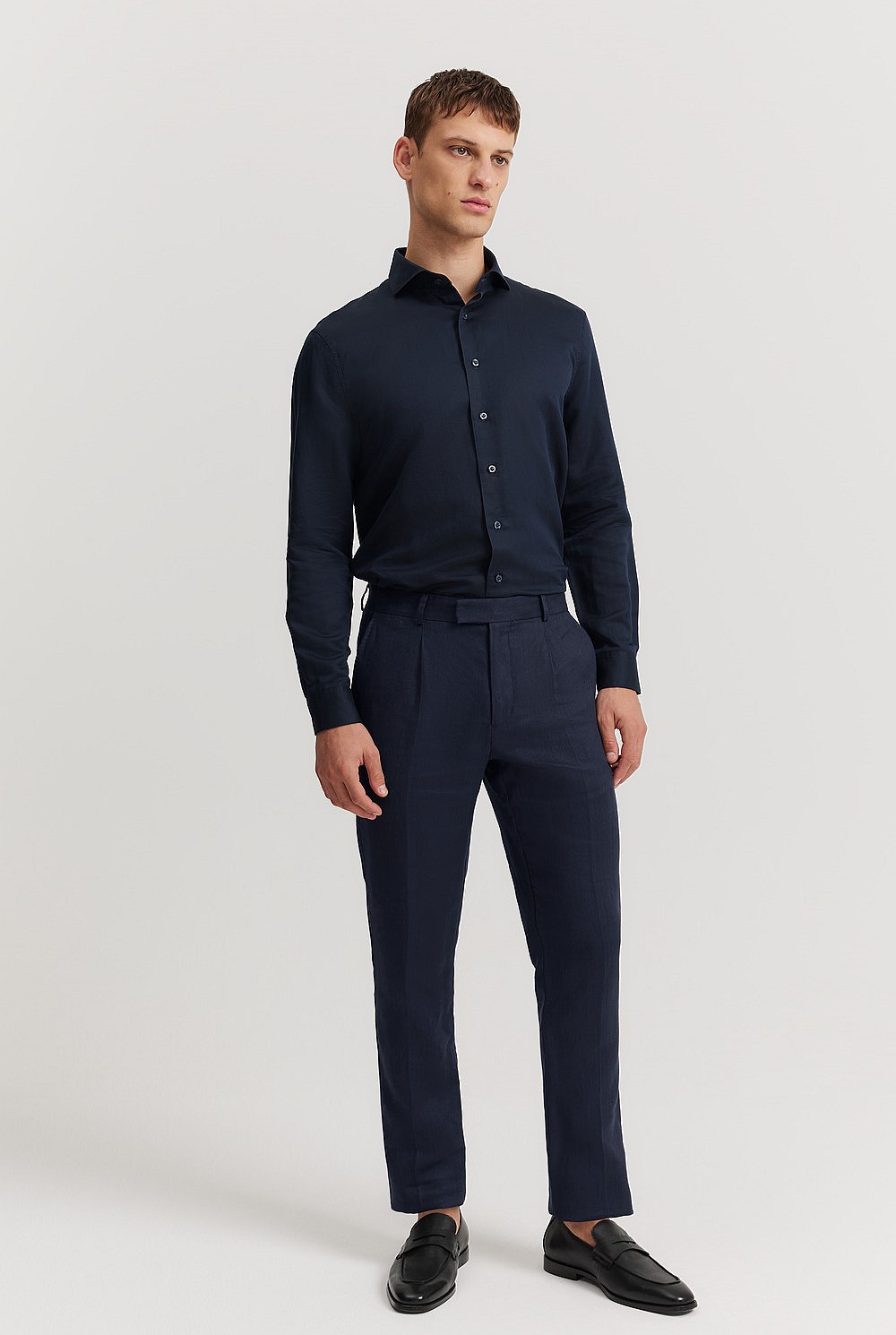 Tailored Fit Cotton Linen Shirt