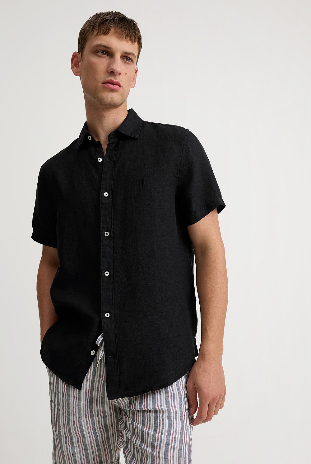 Regular Fit Organically Grown Linen Short Sleeve Shirt