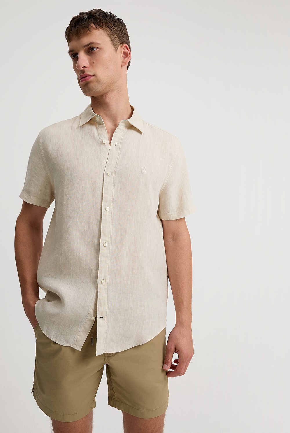 Regular Fit Organically Grown Linen Short Sleeve Shirt