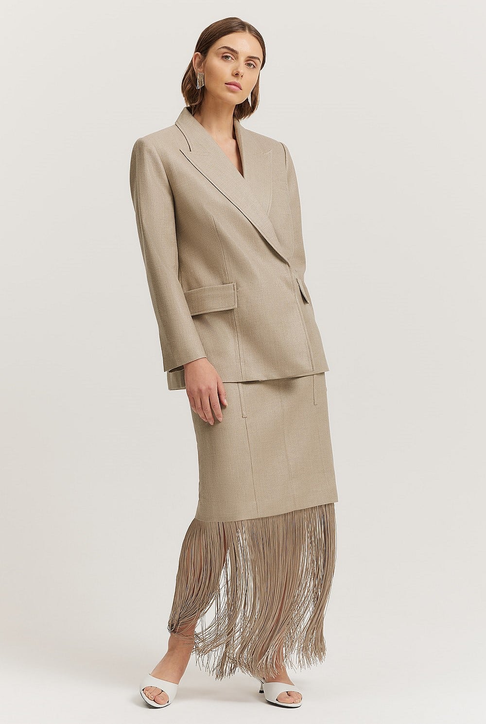 Basket Weave Midi Skirt