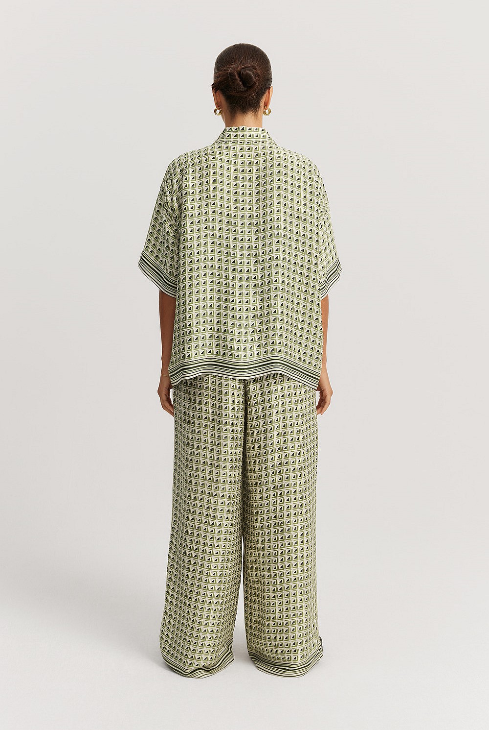 Print Short Sleeve Cupro Shirt