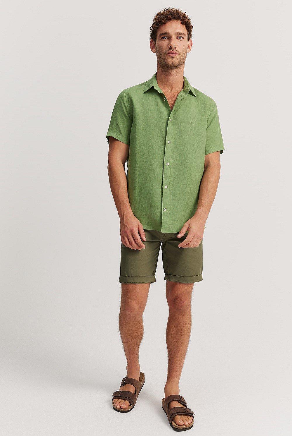 Regular Fit Organically Grown Linen Short Sleeve Shirt