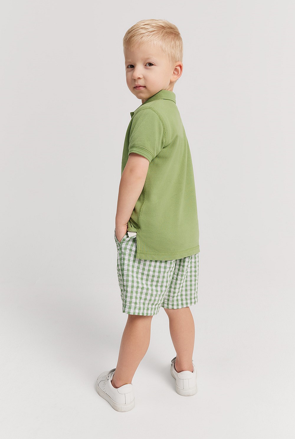 Organically Grown Cotton Blend Gingham Short