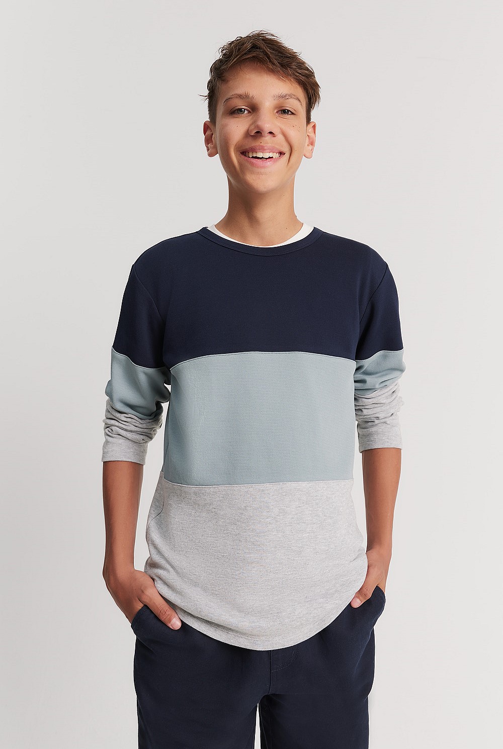 Teen Recycled Cotton Blend Block Stripe T-Shirt