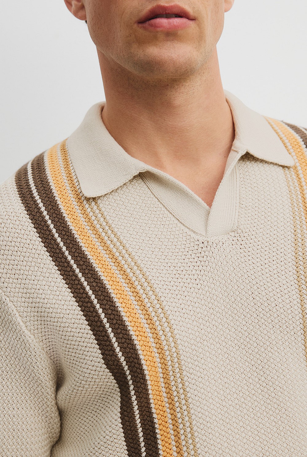 Australian Cotton Knit Stripe Polo