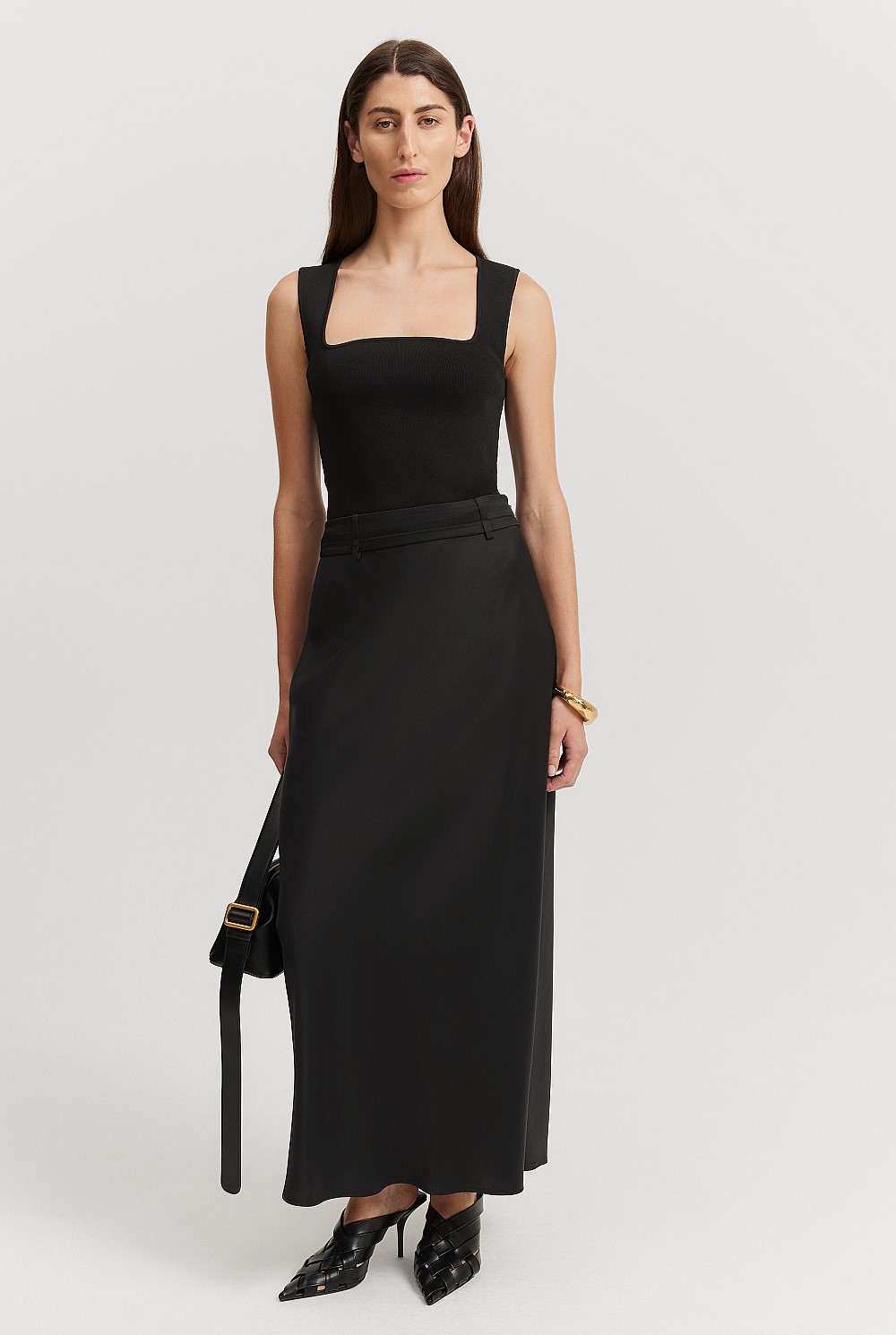 Column Satin Skirt