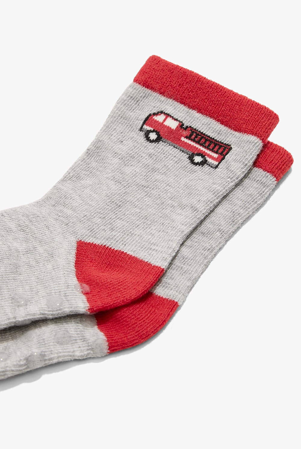 Organically Grown Cotton Blend Fire Truck Sock