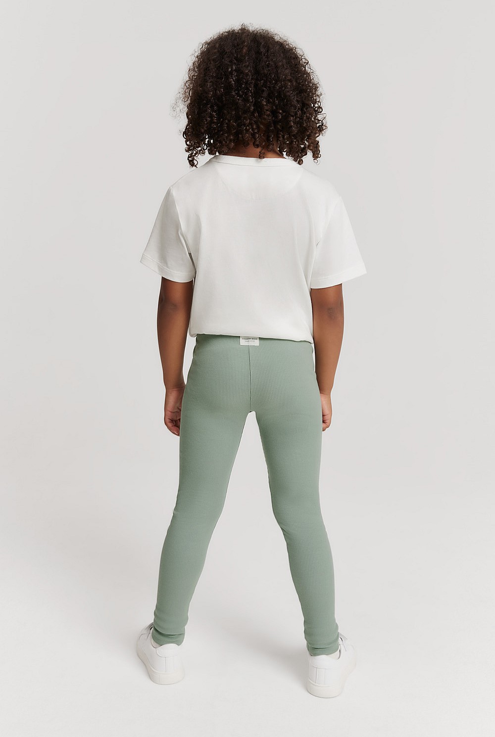 Organically Grown Cotton Blend Solid Rib Legging