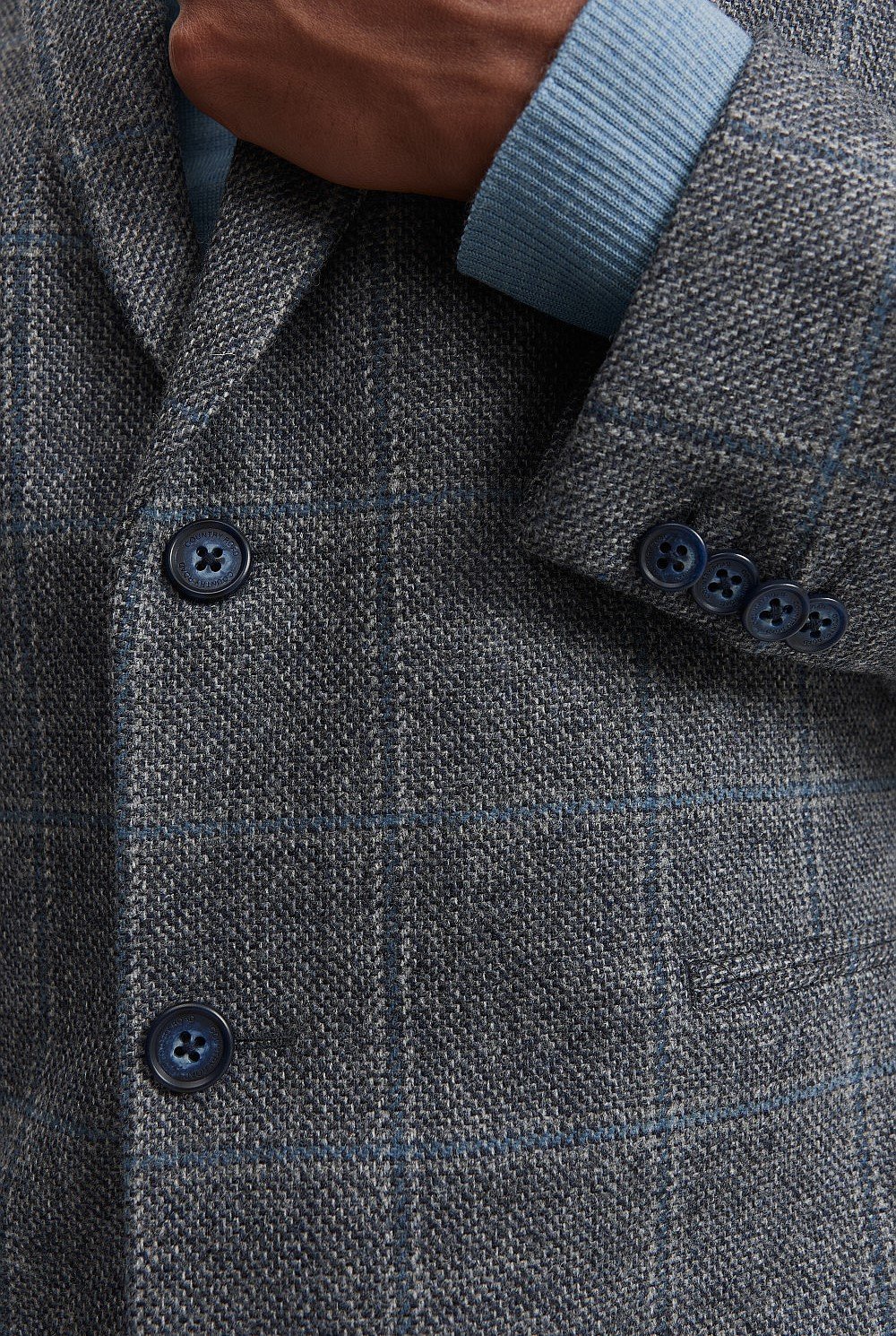 Regular Fit Lambswool Check Blazer