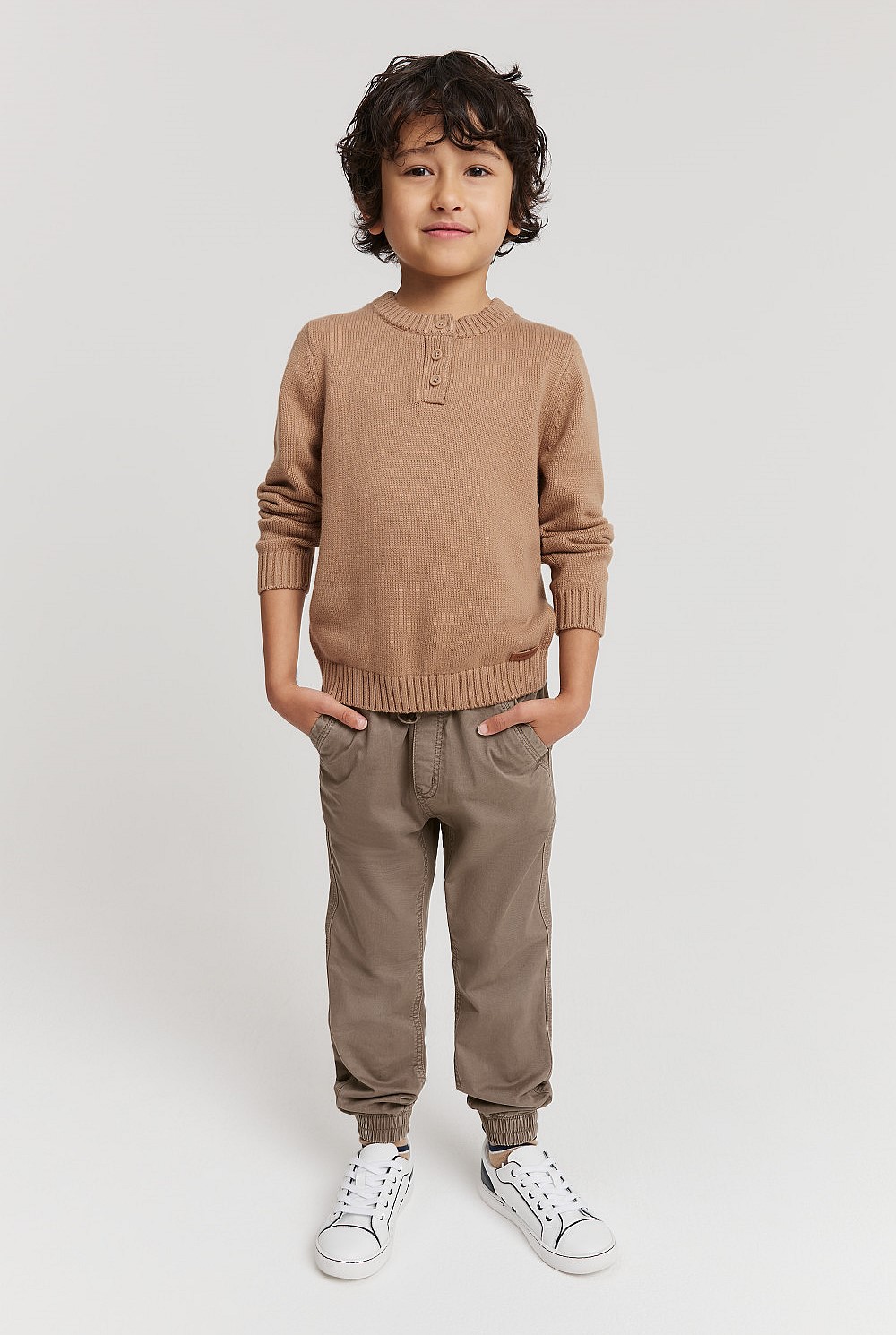 Organically Grown Cotton Blend Henley Knit