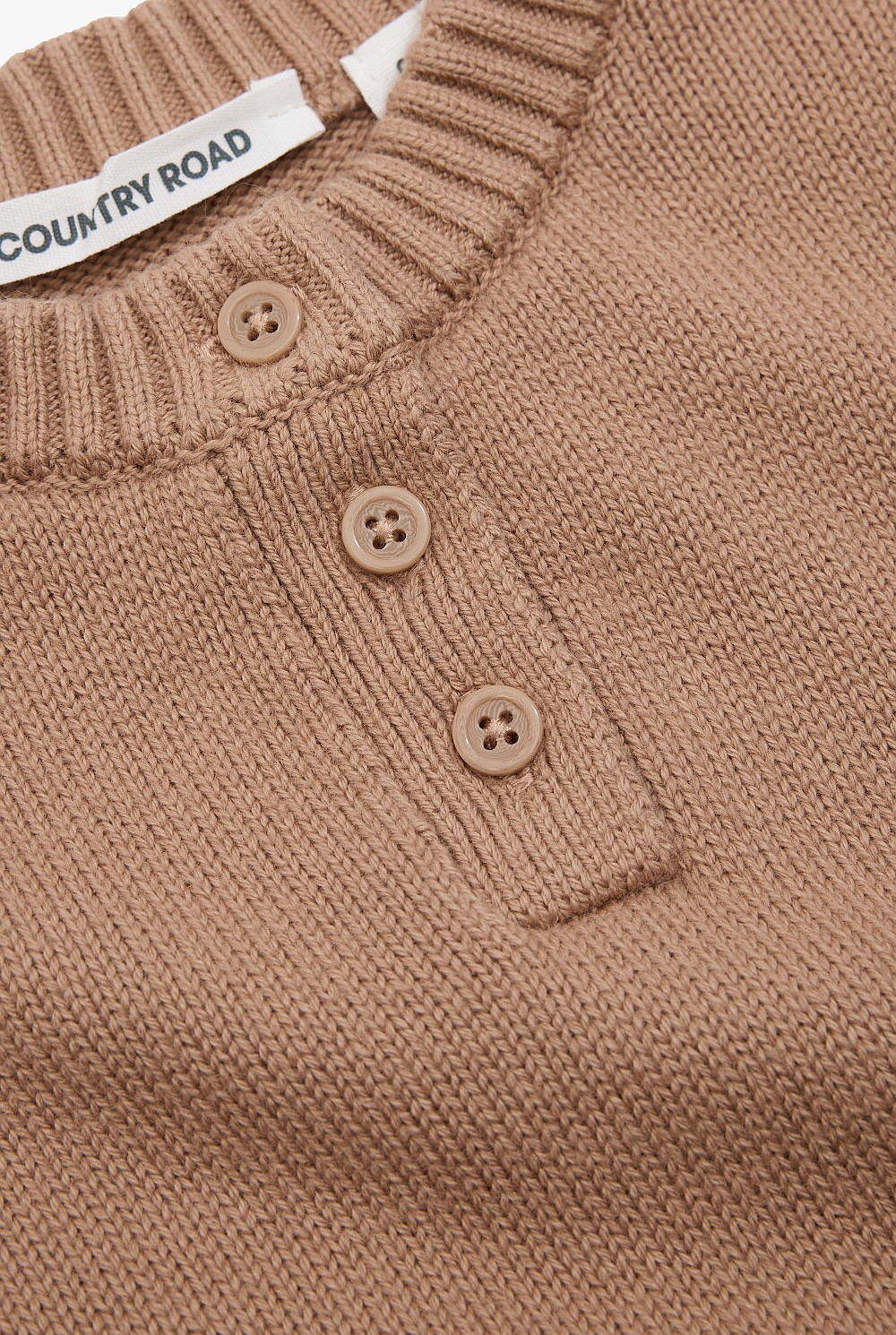 Organically Grown Cotton Blend Henley Knit