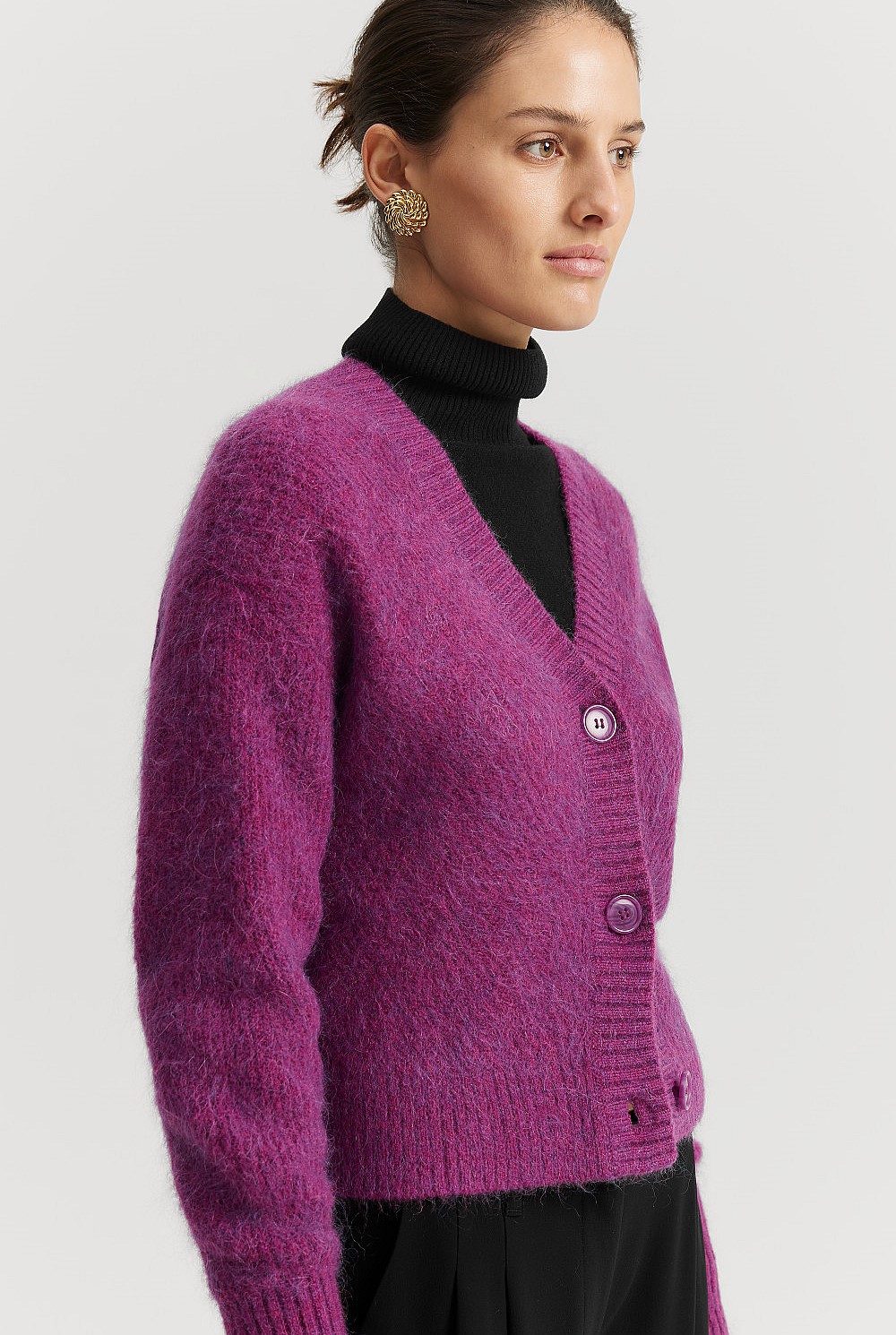 Brushed Crop Cardigan