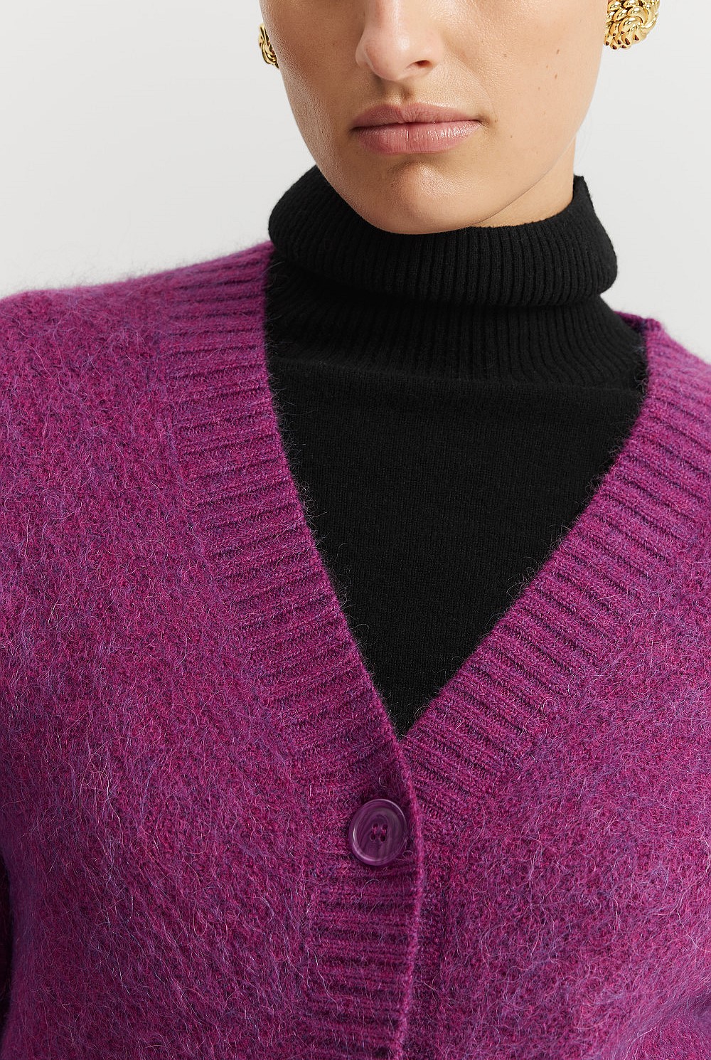 Brushed Crop Cardigan