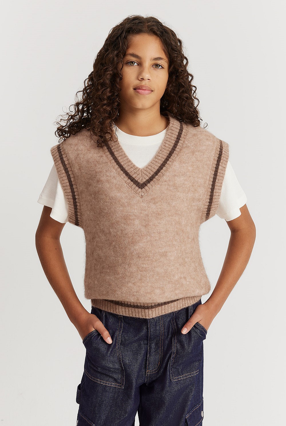 Teen Fluffy Knit Vest