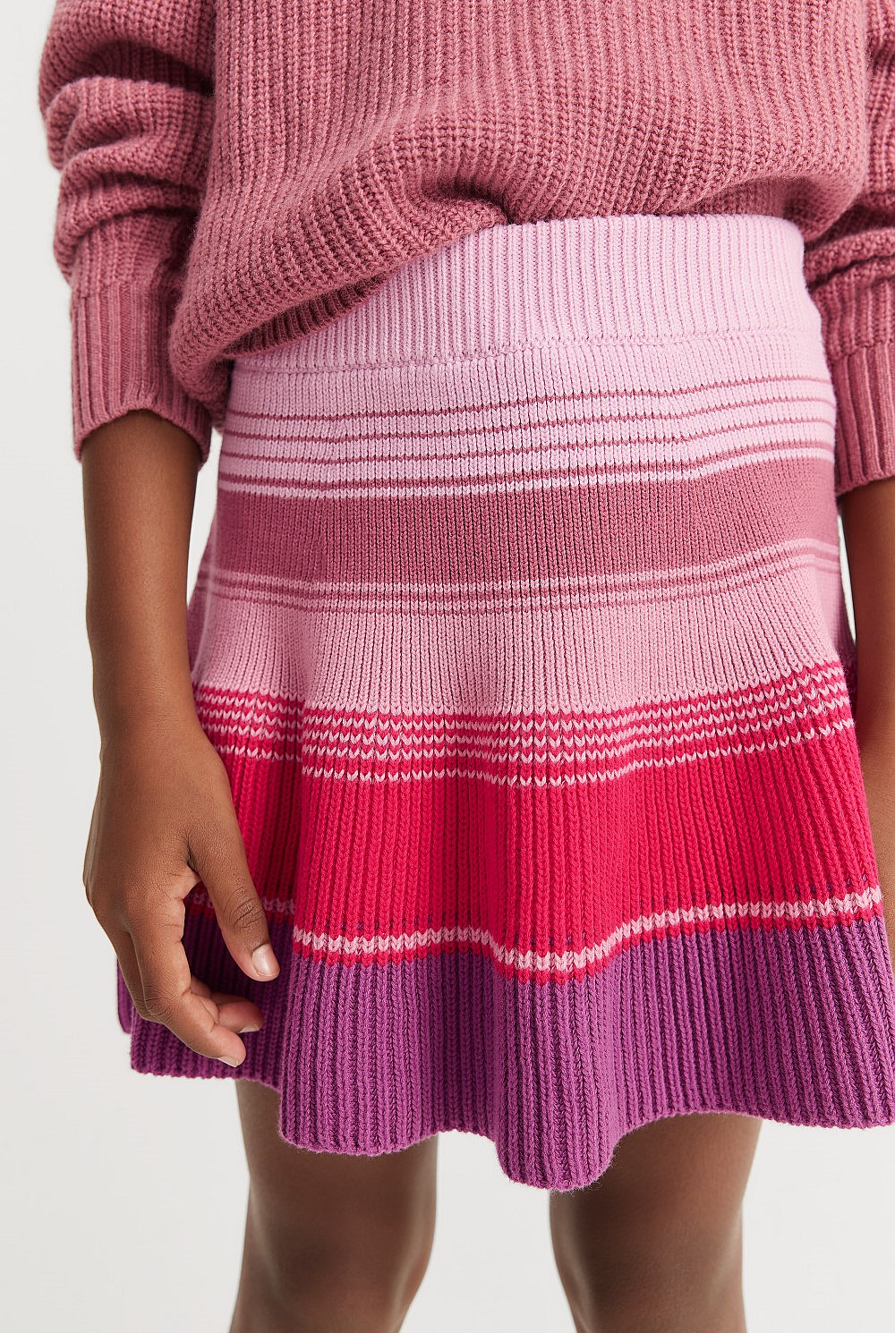 Organically Grown Cotton Stripe Knit Skirt