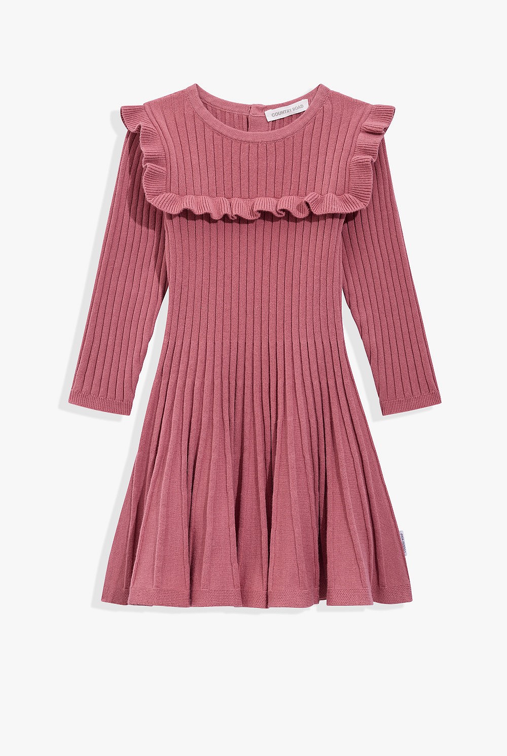 Organically Grown Cotton Blend Frill Knit Dress