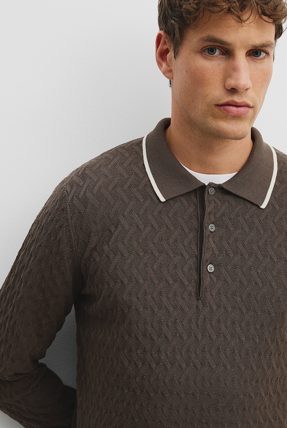 Jacquard Knit Polo