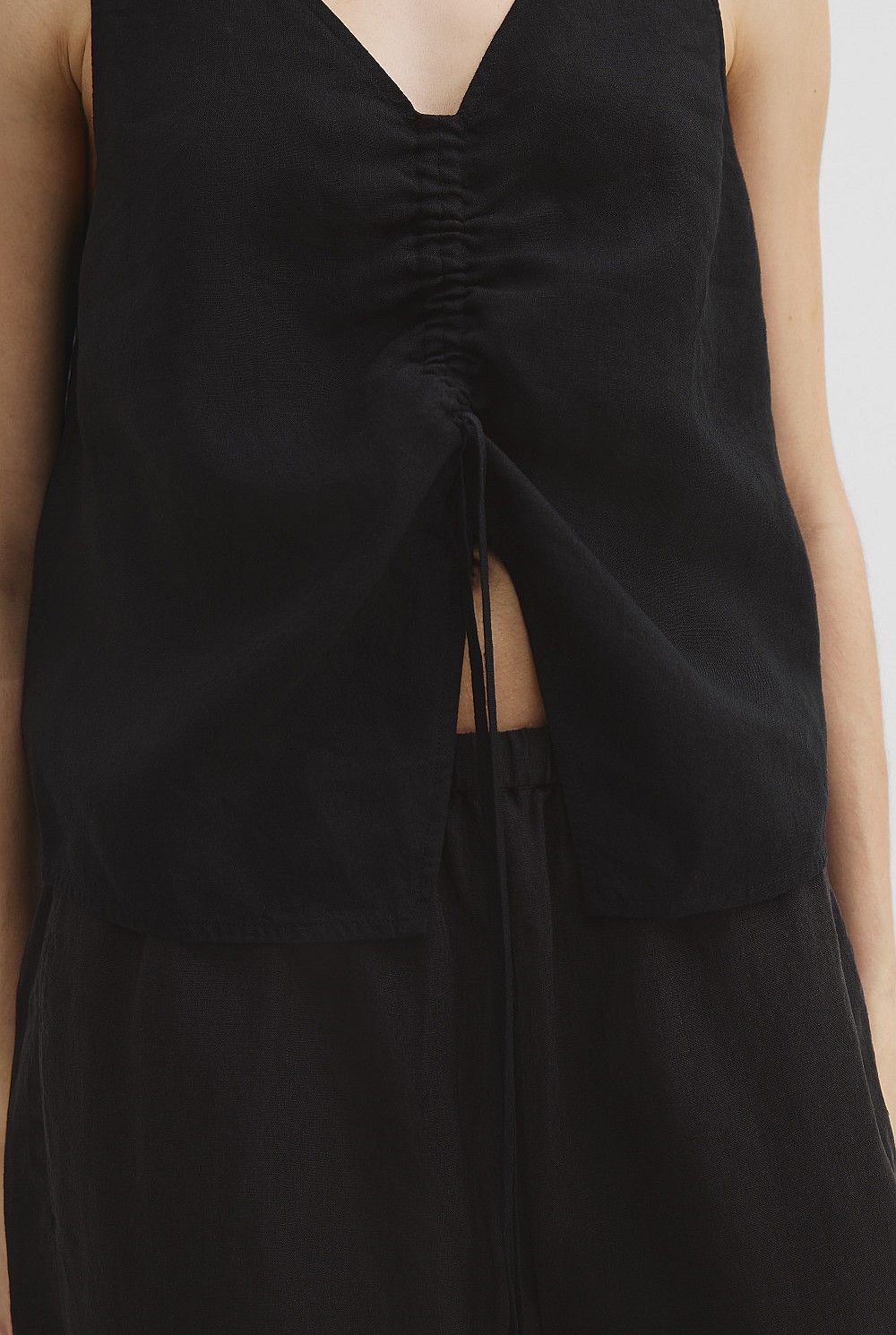 Linen Ruched Cami