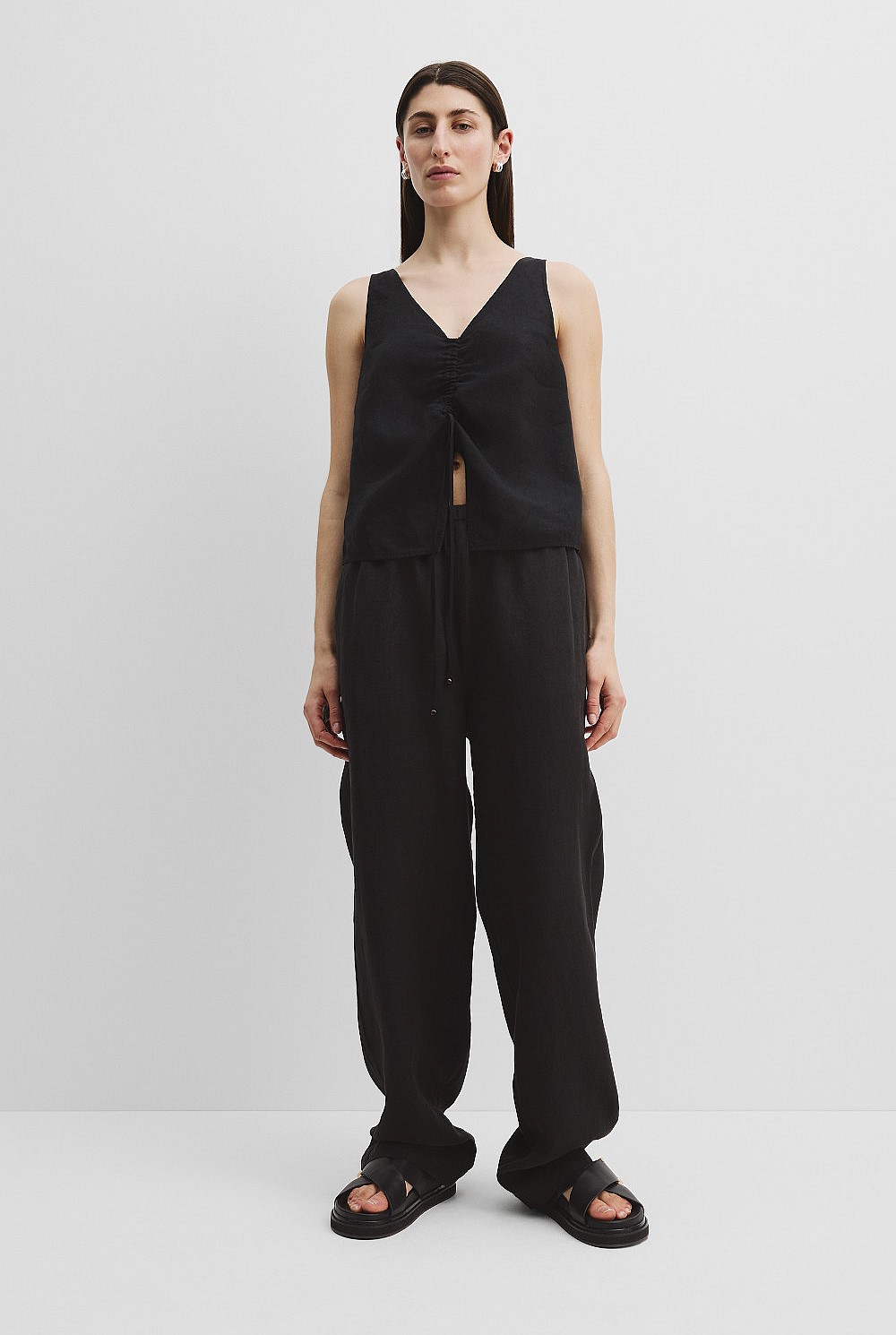 Linen Ruched Cami