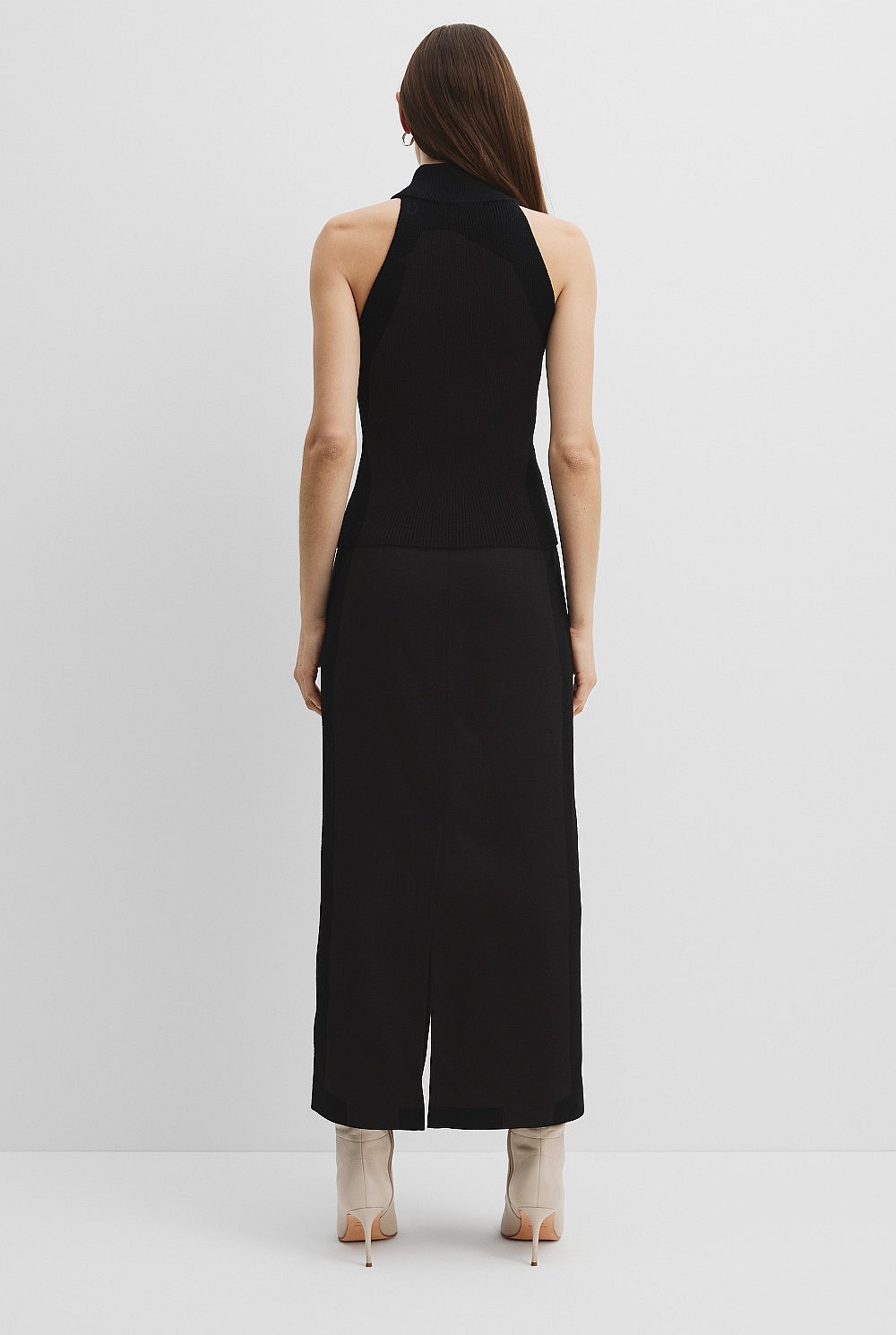 GCS-certified Cashmere Blend Rib Sleeveless Knit