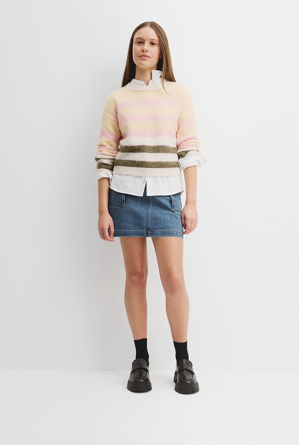 Teen Block Stripe Knit