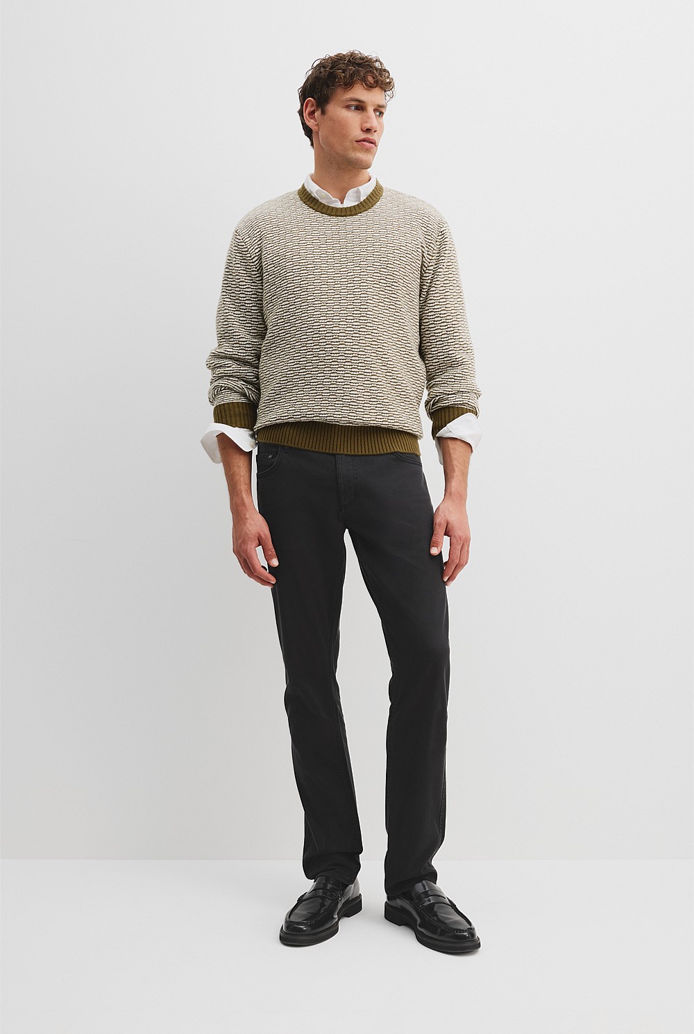 Australian Cotton Blend Contrast Stitch Knit