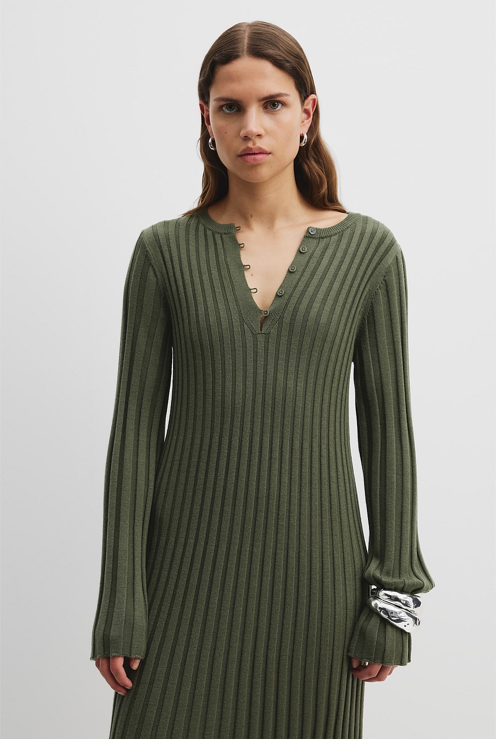 Pleat Knit Dress