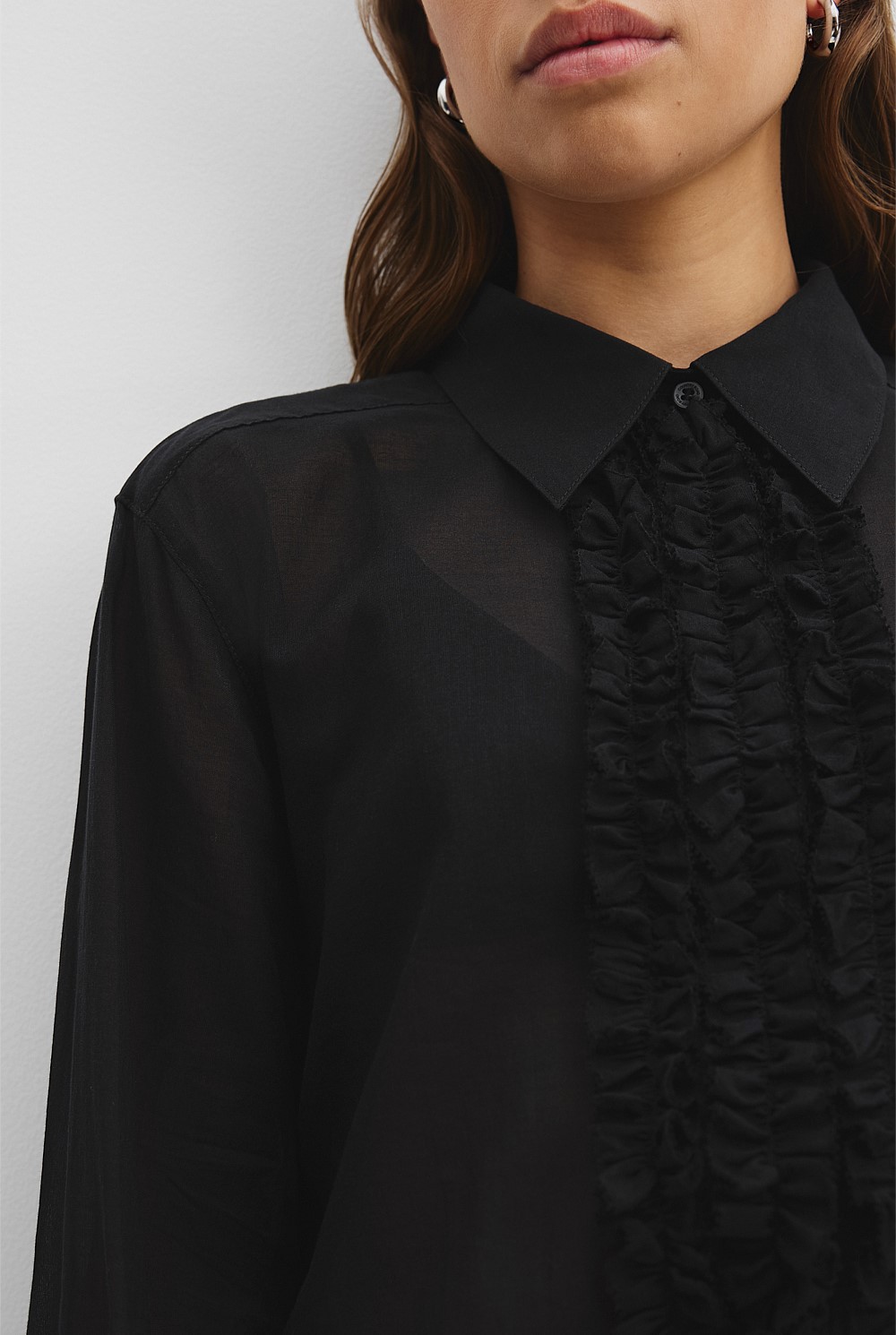 Ruffle Organza Shirt