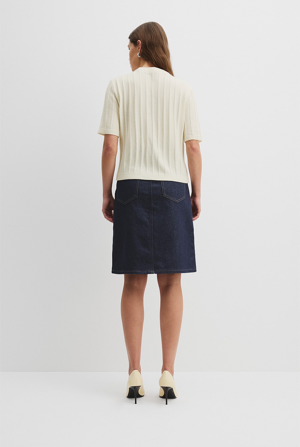 Short Sleeve Rib Knit T-Shirt