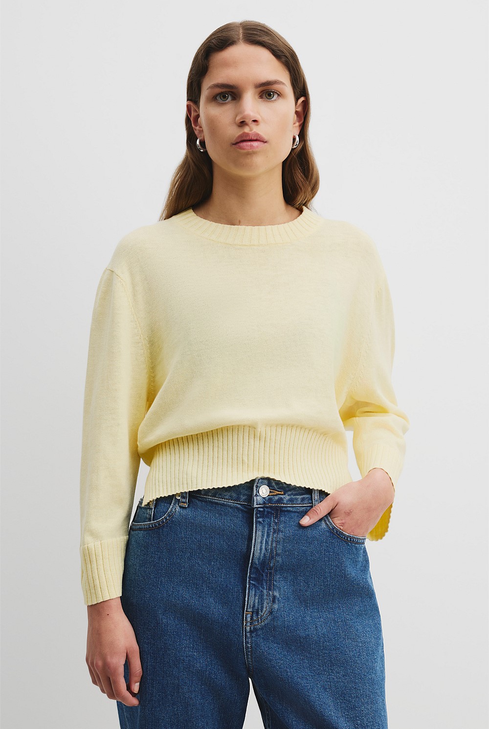 Organically Grown Cotton Linen Crop Knit