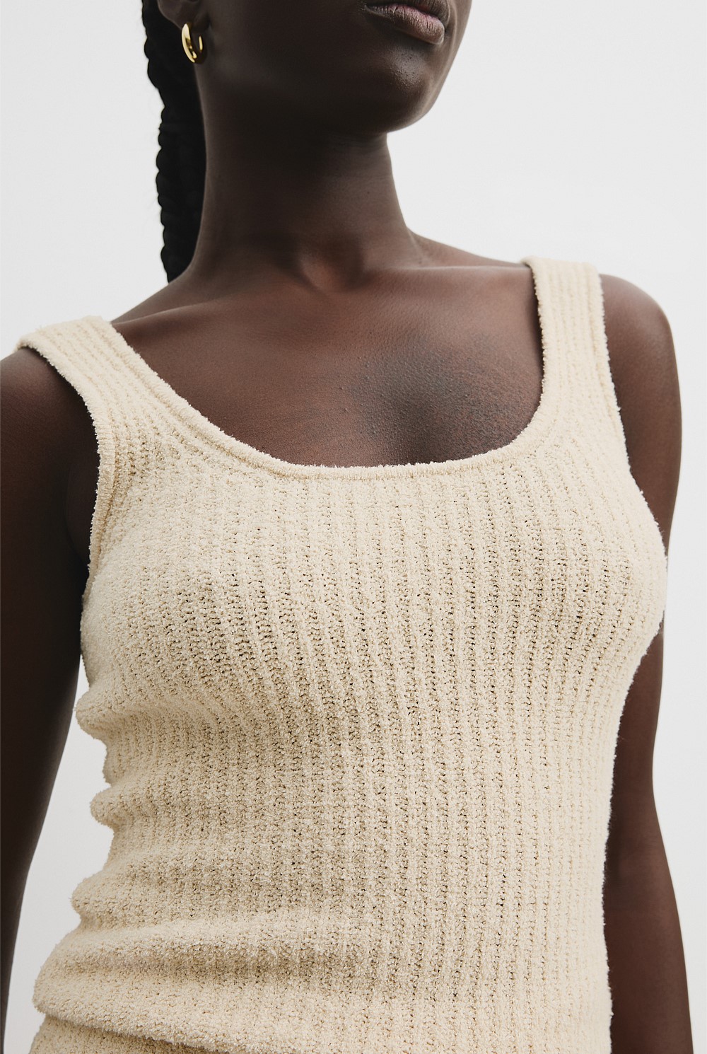 Organically Grown Cotton Boucle Knit Tank