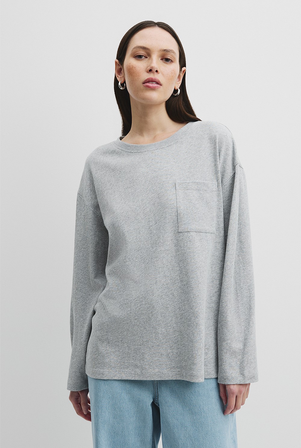 Australian Cotton Long Sleeve Relaxed T-Shirt