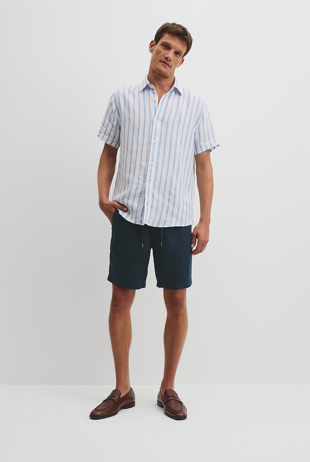 Regular Fit Organically Grown Linen Stripe Shirt