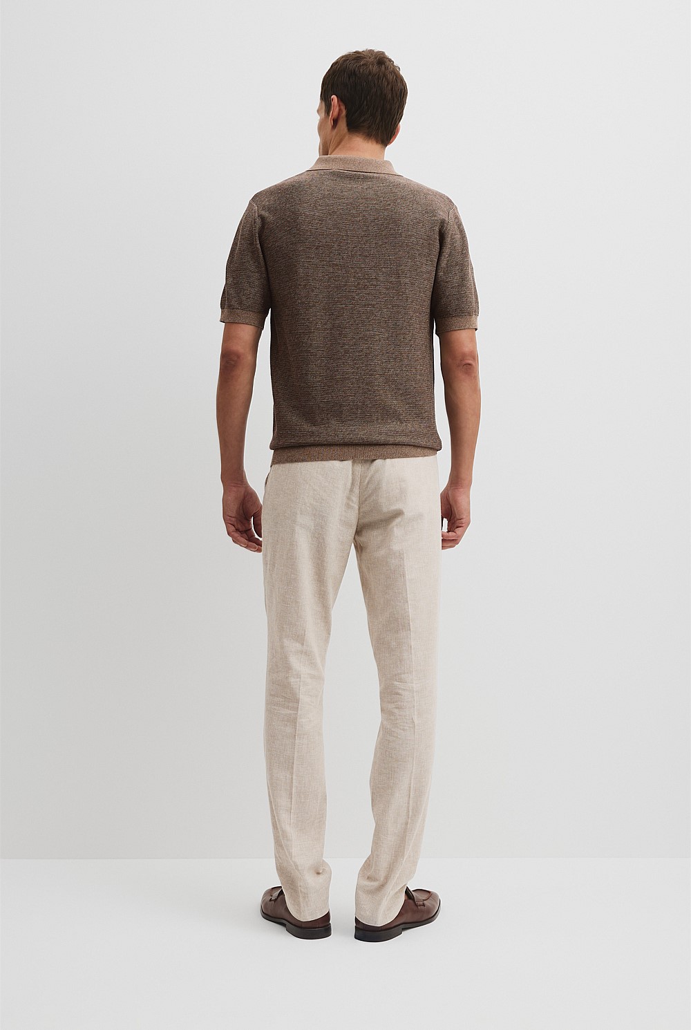 Cotton Silk Textured Knit Polo