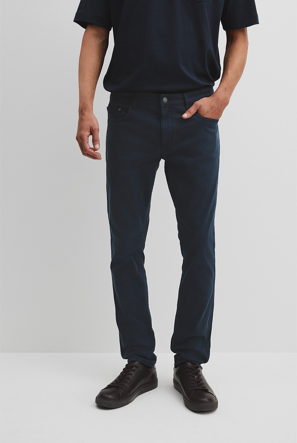 Organically Grown Cotton Garment Dyed Twill Five Pocket Pant