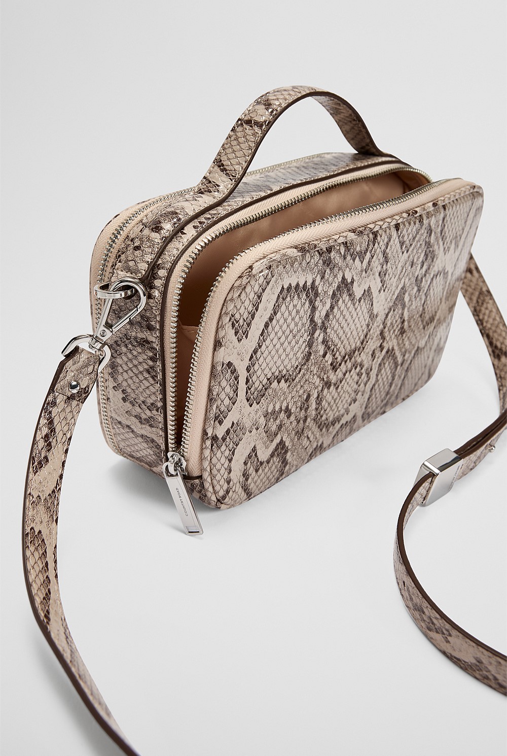 Double Zip Handle Crossbody Bag