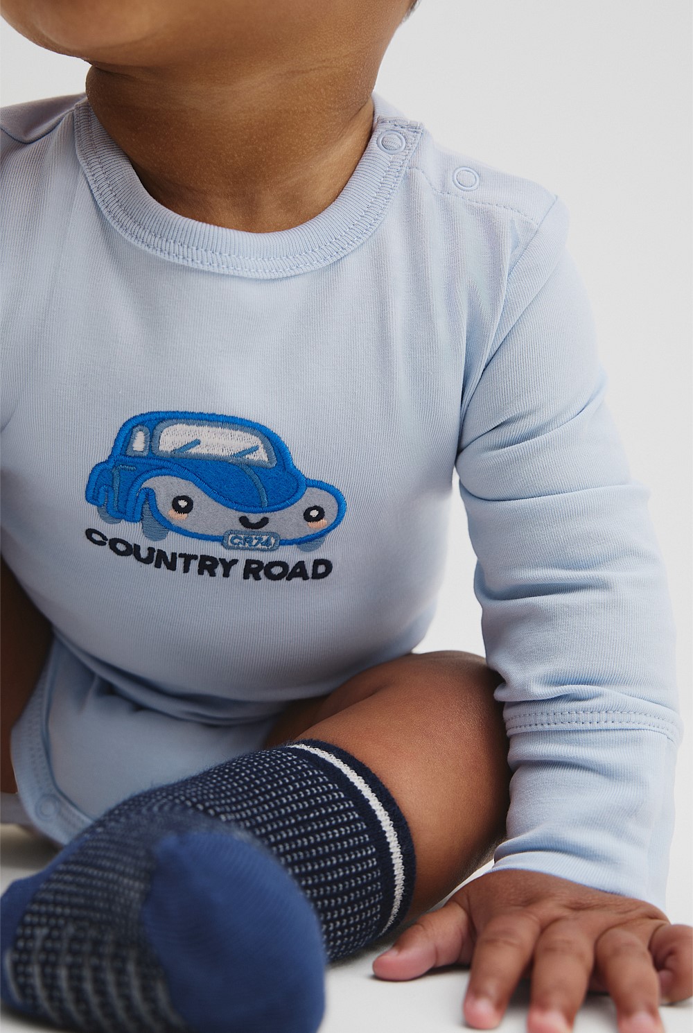 Organically Grown Cotton Car Long Sleeve Bodysuit