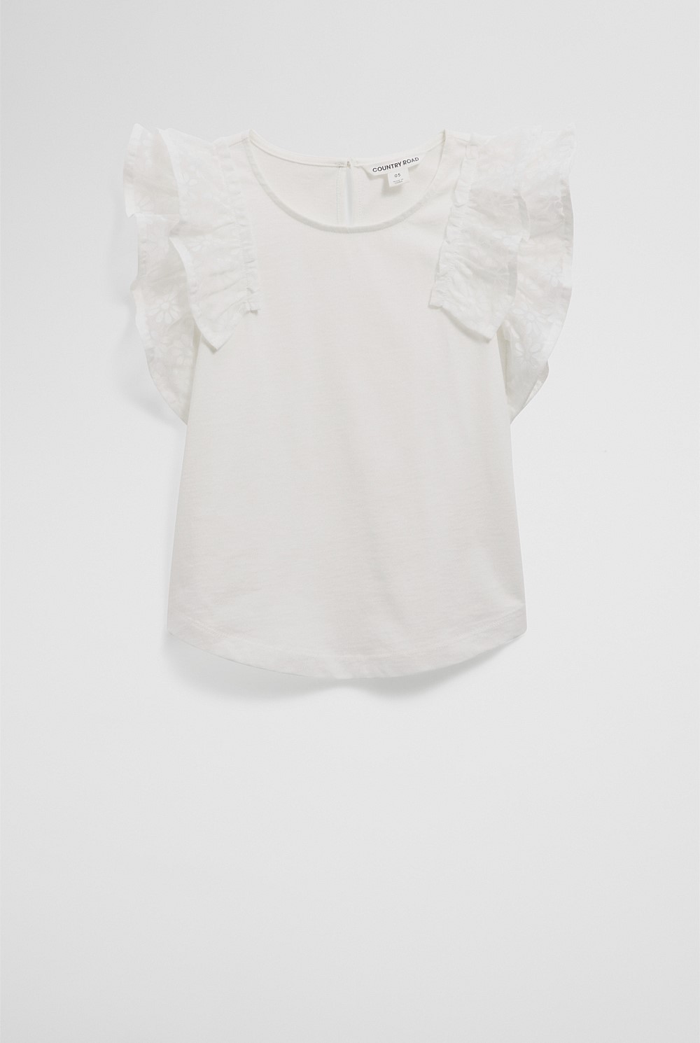 Organically Grown Cotton Frill Sleeve T-Shirt