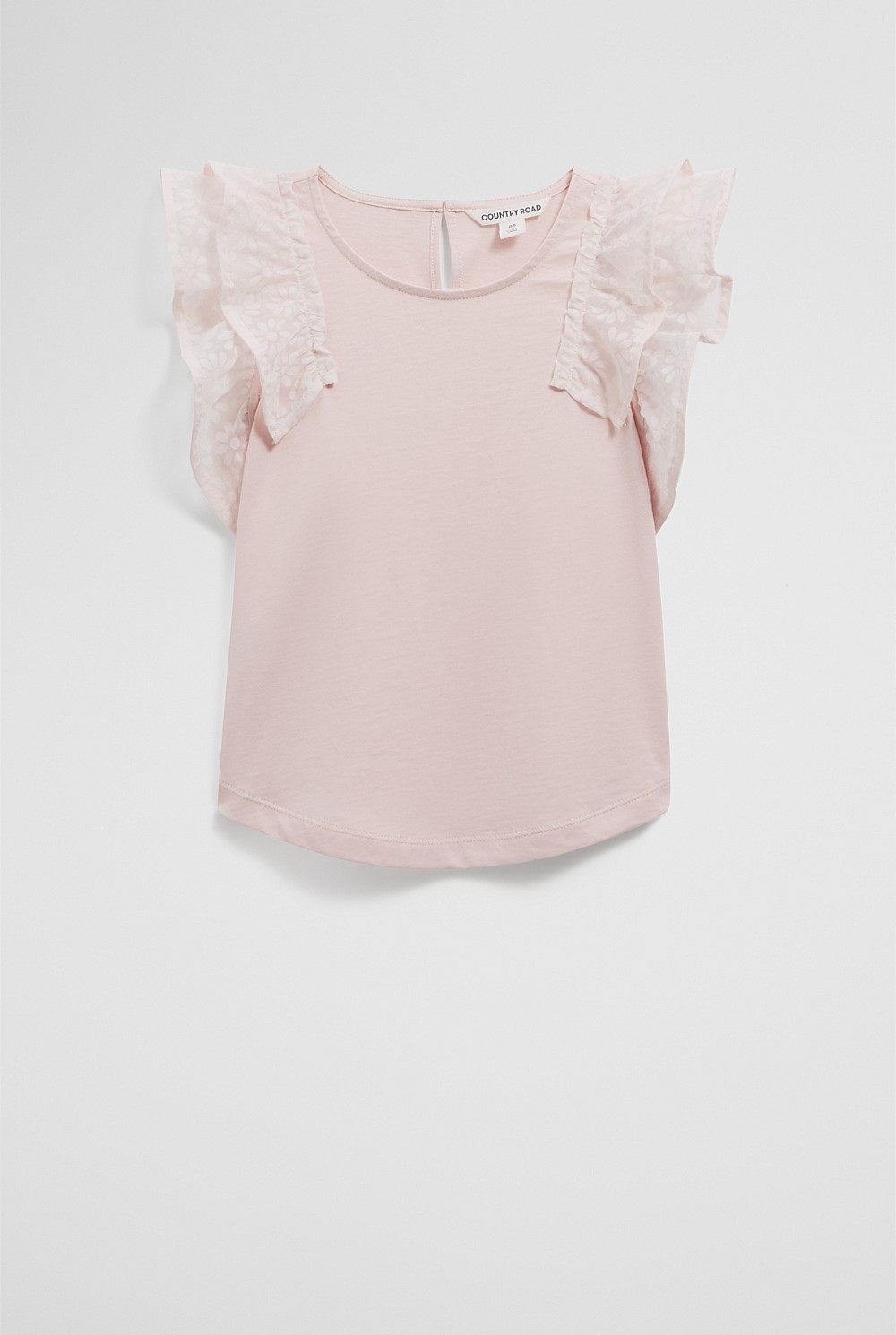 Organically Grown Cotton Frill Sleeve T-Shirt