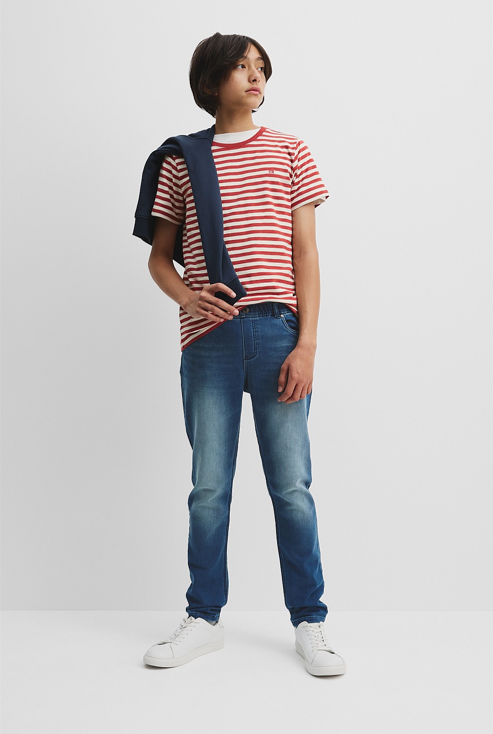 Teen Recycled Cotton Blend Stripe T-Shirt