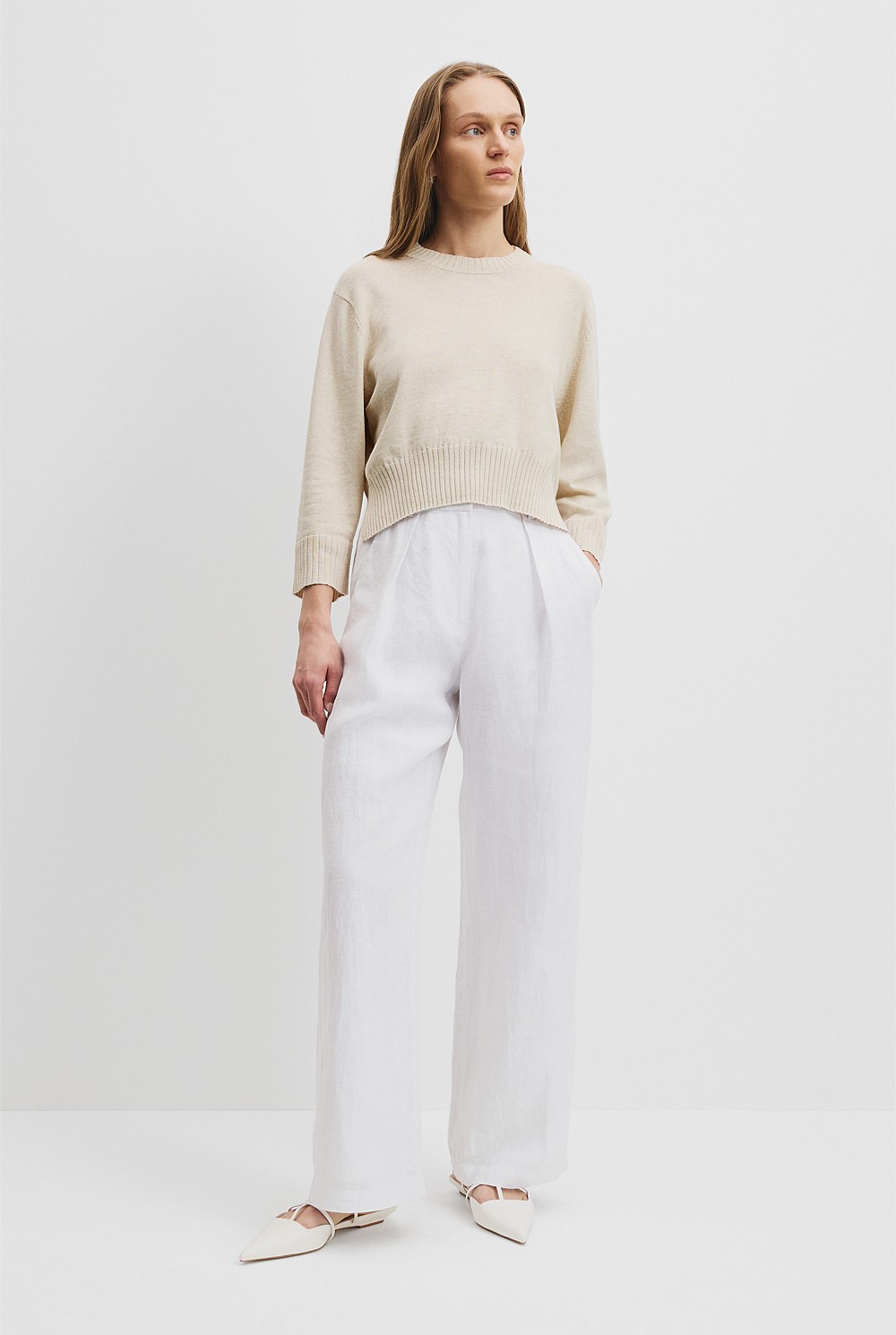 Organically Grown Cotton Linen Crop Knit