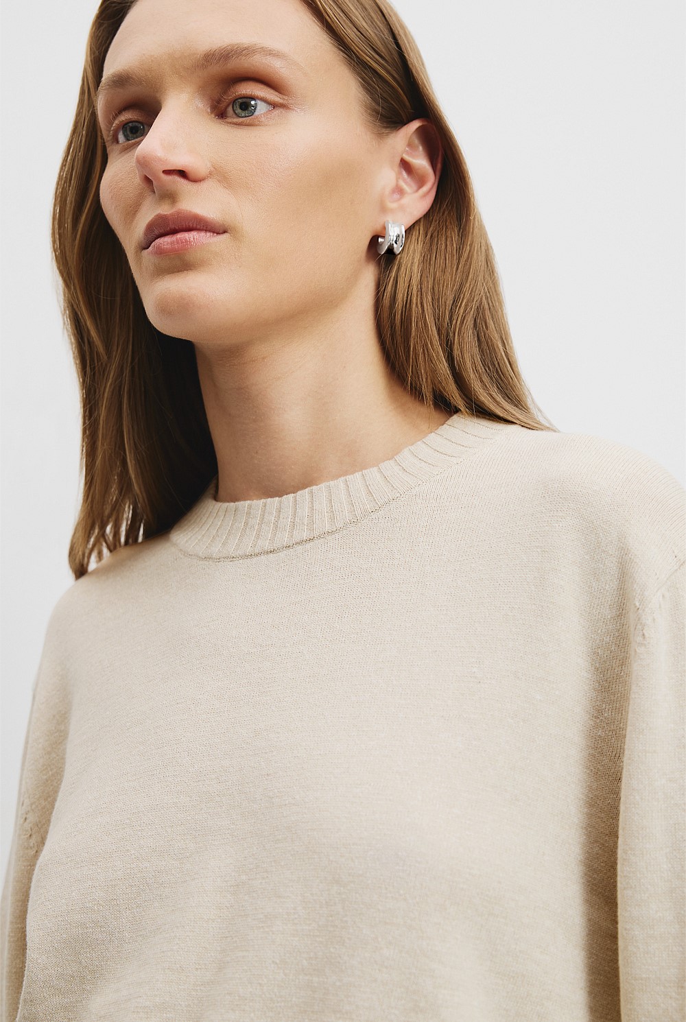 Organically Grown Cotton Linen Crop Knit