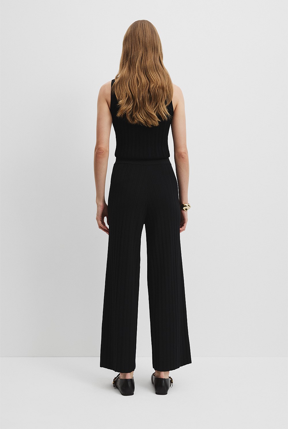 Plisse Rib Knit Pant