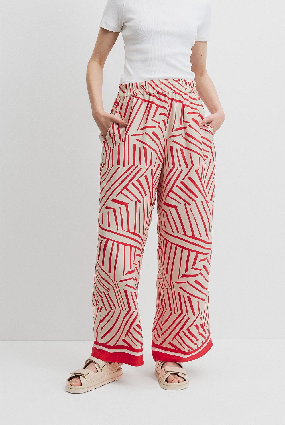 Print Pull-On Cupro Pant