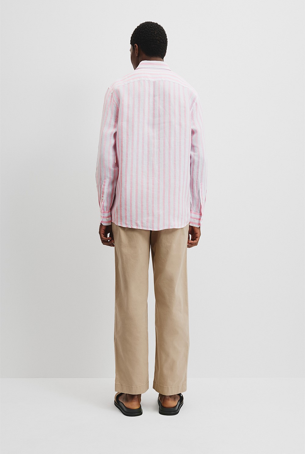 Tailored Fit Organically Grown Linen Stripe Shirt